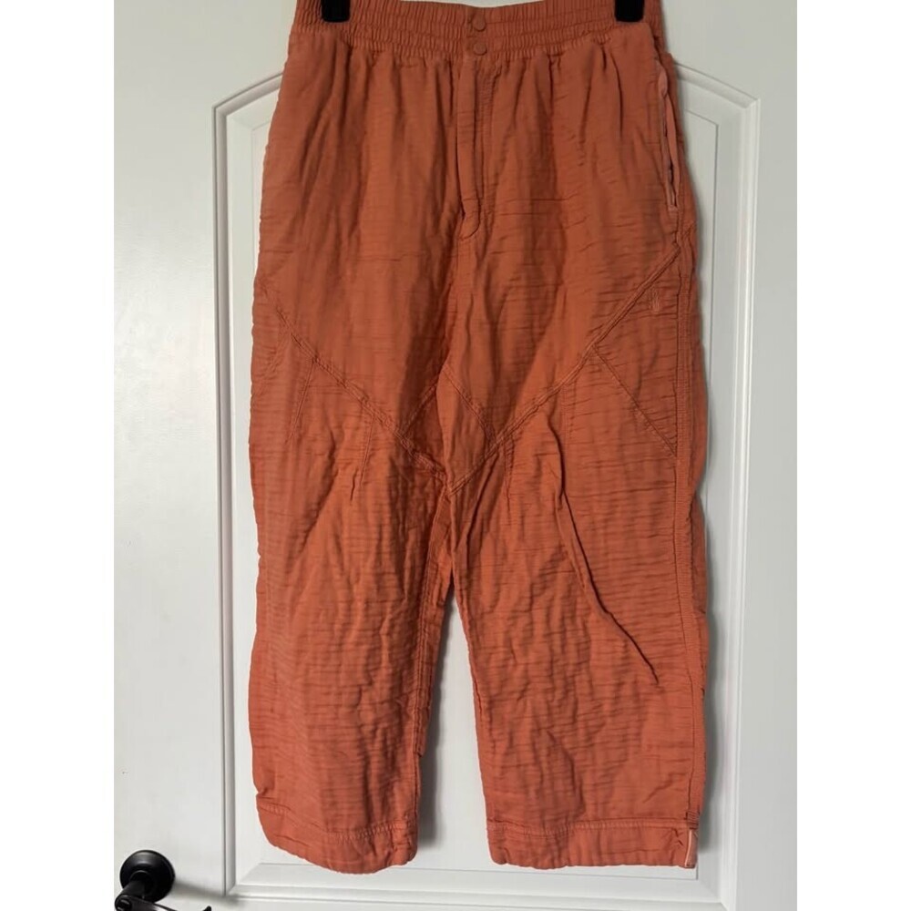 FP Movement Free People Point Break Textured Paneled Pants Orange Ginger Size L